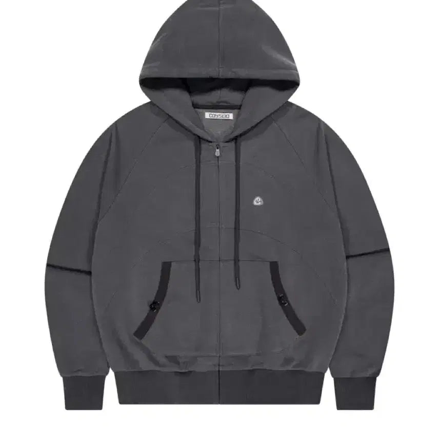 [BUNJANG] COYSEIO String Pocket Hood Zip-up Black / COYSEIO 스트링 포켓 후드 집업 블랙 코이세이오