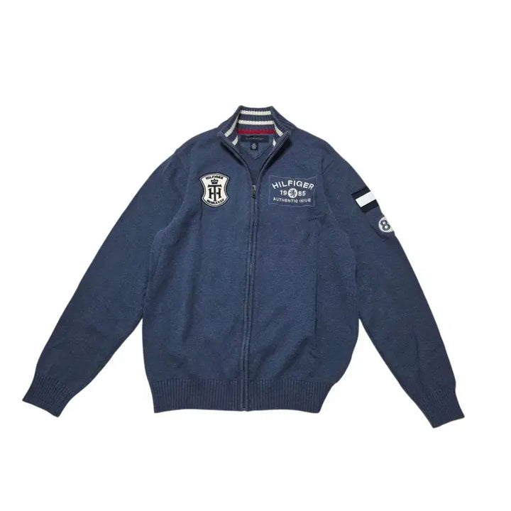 [BUNJANG] Tommy Hilfiger Old School Zip-Up Knit Sweater / Tommy Hilfiger 타미 힐피거 올드스쿨 집업 니트