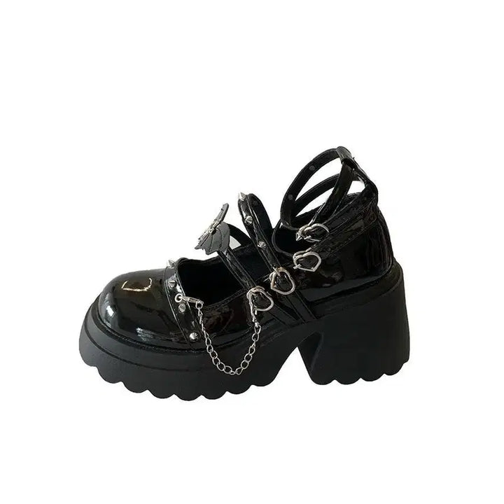[BUNJANG] Gothic Punk Chain Platform Shoes / 고딕 펑크 체인 플랫폼 슈즈 구두