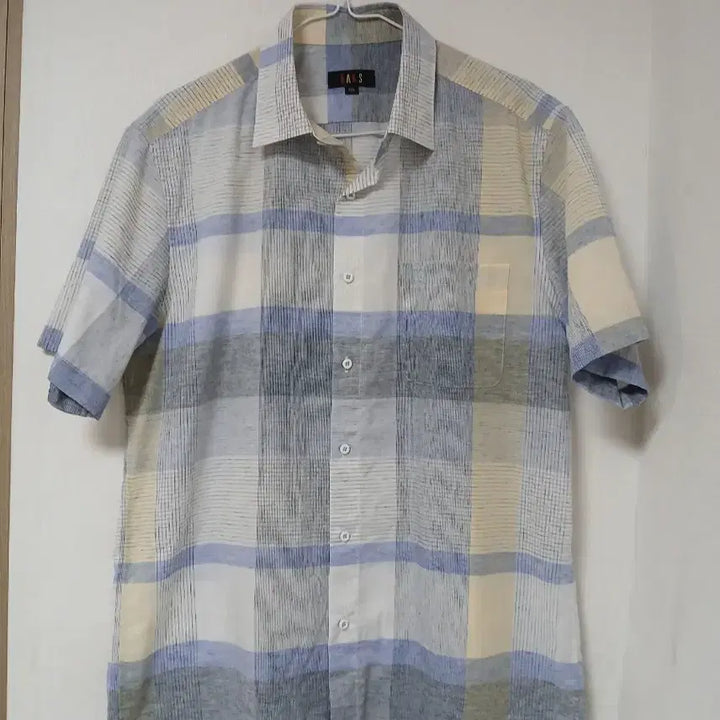 [BUNJANG] Daks Checkered Short-Sleeve Shirt (Size 105) / 닥스 체크 반팔 셔츠 105
