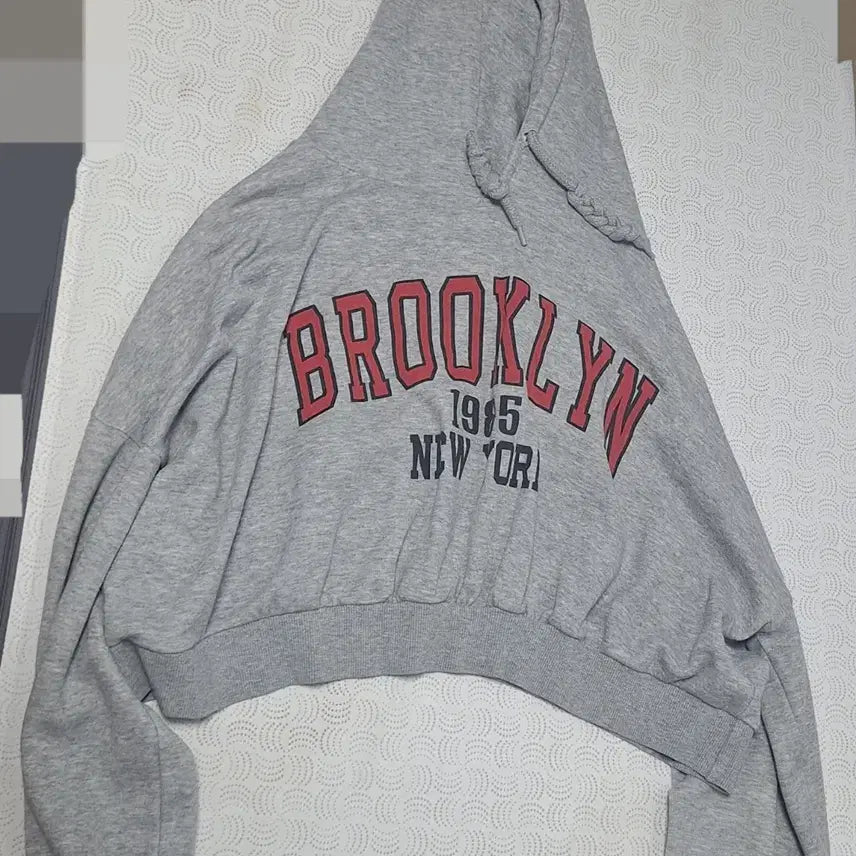[BUNJANG] Grey Cropped Hoodie / 회색 크롭 후드티/헌옷처분