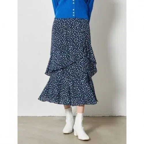 [BUNJANG] 8seconds Floral Ruffle Slit Skirt / (S)여성 에잇세컨즈 플로럴 러플 슬릿 스커트 봄여름
