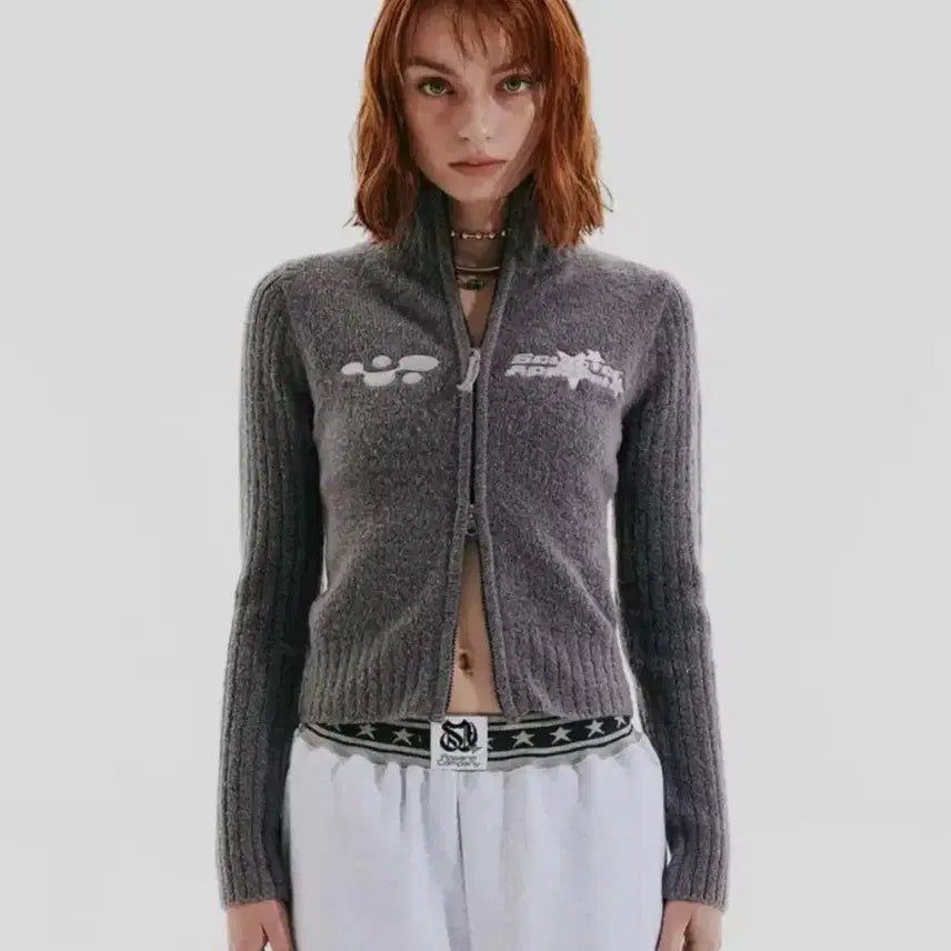 [BUNJANG] Sculptor Atom Zip-up Sweater Melange Gray S / 스컬프터 아톰 집업 스웨터 멜란지 그레이 S