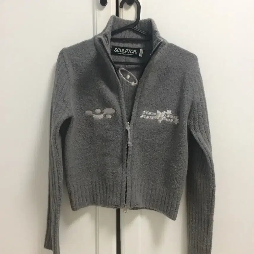 [BUNJANG] Sculptor Atom Zip-up Sweater Melange Gray S / 스컬프터 아톰 집업 스웨터 멜란지 그레이 S