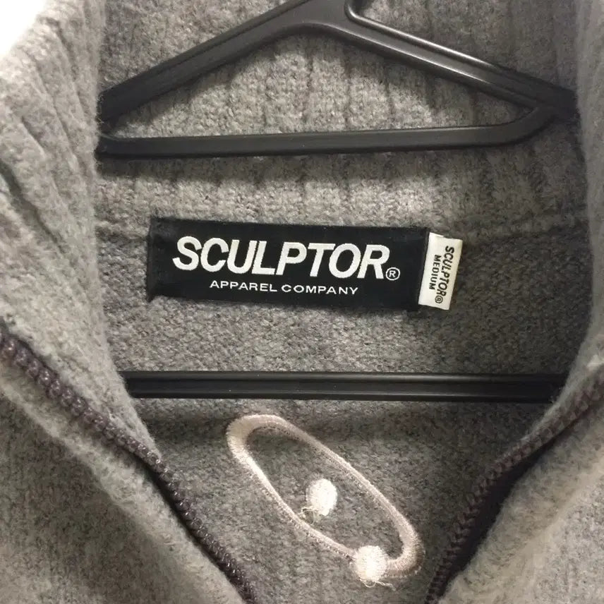 [BUNJANG] Sculptor Atom Zip-up Sweater Melange Gray S / 스컬프터 아톰 집업 스웨터 멜란지 그레이 S