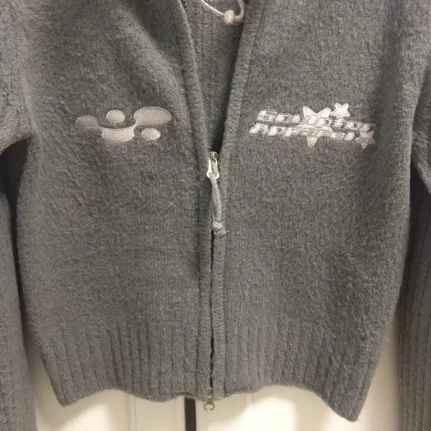 [BUNJANG] Sculptor Atom Zip-up Sweater Melange Gray S / 스컬프터 아톰 집업 스웨터 멜란지 그레이 S