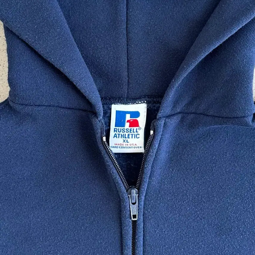 [BUNJANG] Russell Athletic Vintage Hoodie Navy XL / 90s 빈티지 러셀 후드집업 네이비 XL USA
