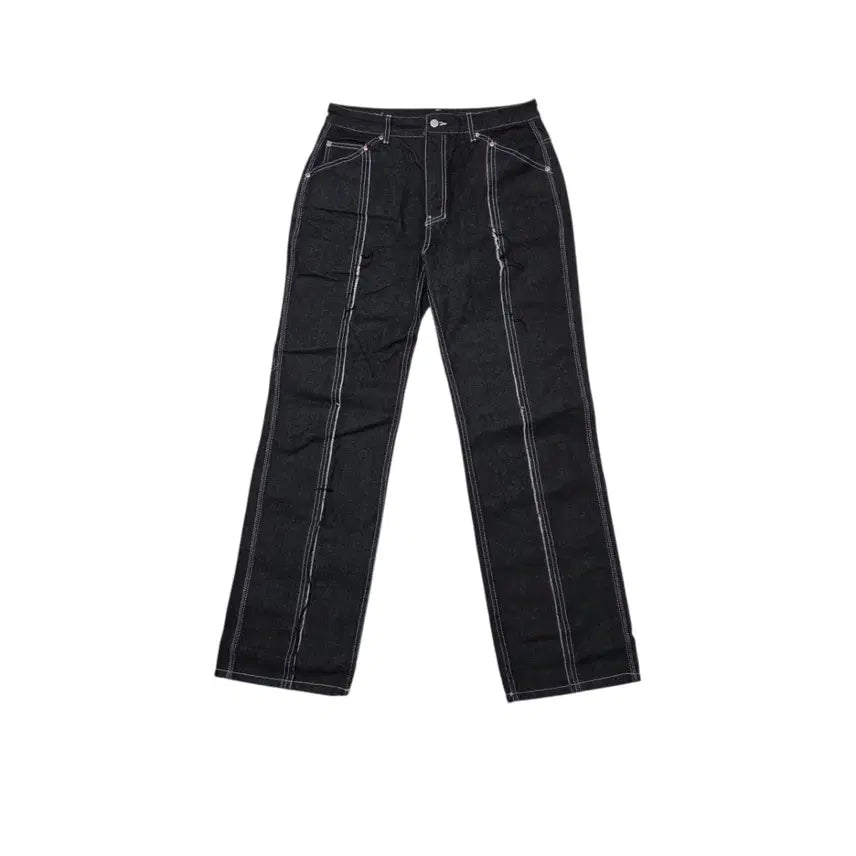 [BUNJANG] DEMADEN Line Cutting Black Denim Pants / DEMADEN 디메이든 라인 커팅 흑청 데님 팬츠