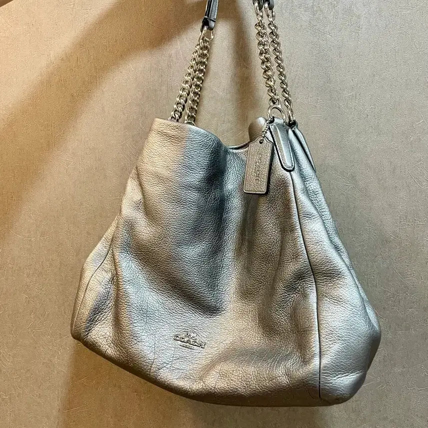 [BUNJANG] Coach Silver Chain Shoulder Bag / 코치 실버 체인 숄더백 가방
