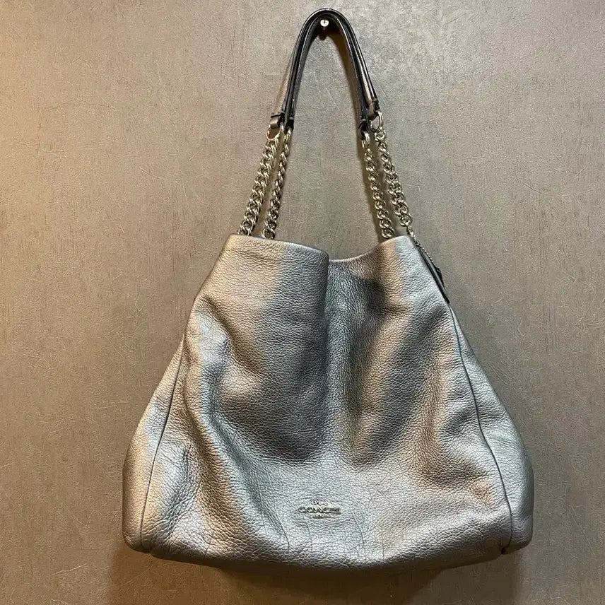 [BUNJANG] Coach Silver Chain Shoulder Bag / 코치 실버 체인 숄더백 가방