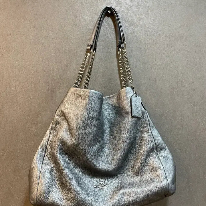 [BUNJANG] Coach Silver Chain Shoulder Bag / 코치 실버 체인 숄더백 가방