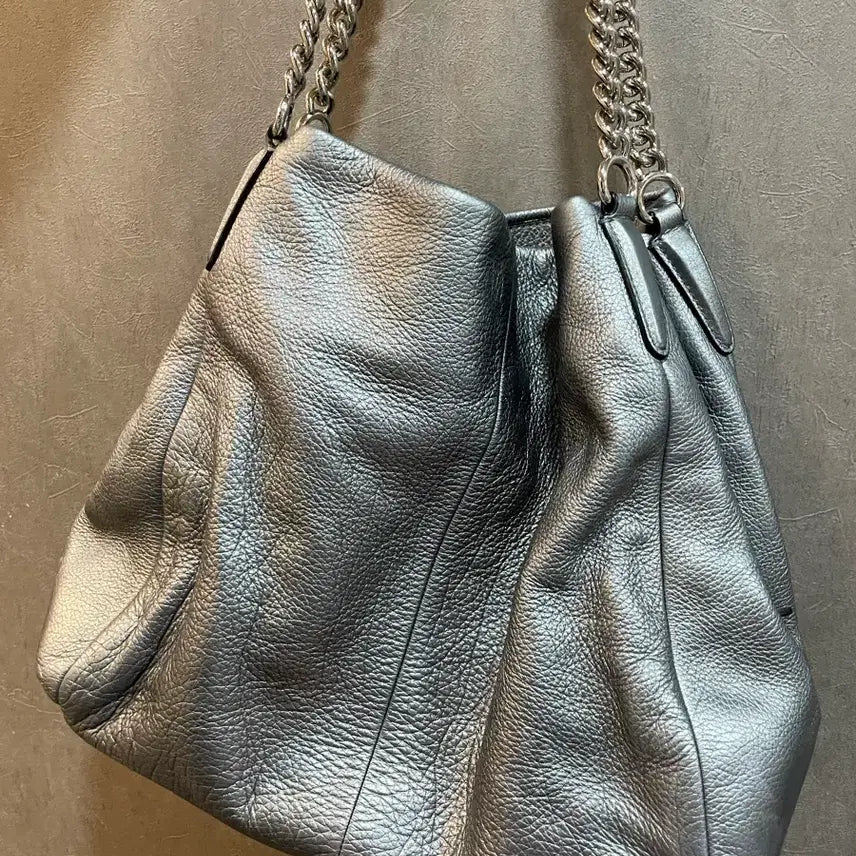 [BUNJANG] Coach Silver Chain Shoulder Bag / 코치 실버 체인 숄더백 가방
