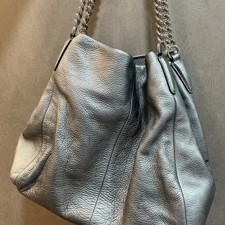[BUNJANG] Coach Silver Chain Shoulder Bag / 코치 실버 체인 숄더백 가방