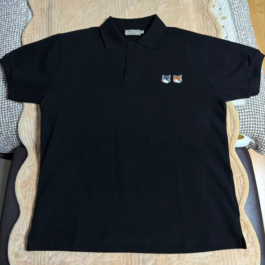 [BUNJANG] Maison Kitsuné Double Fox Head Patch Polo T-Shirt L / L 사이즈 메종키츠네 더블폭스 헤드 패치 PK 피케이