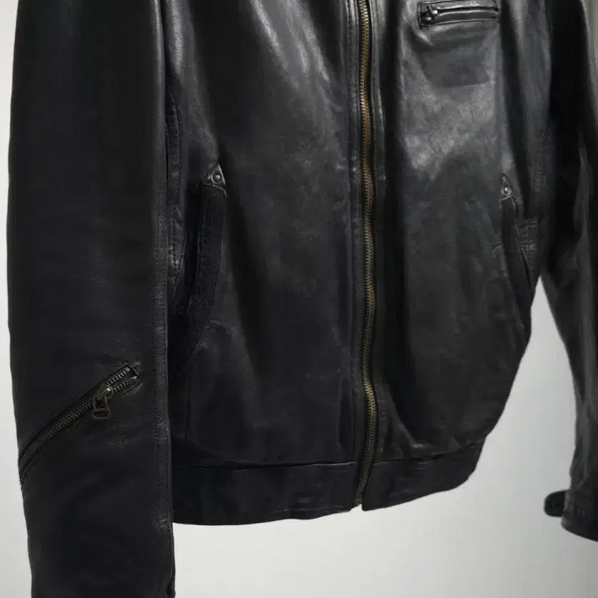 [BUNJANG] Hugo Boss Lambskin Leather Single Rider Jacket / 휴고보스 정품 남성 블랙 양가죽 싱글 라이더 가죽 자켓 레더자켓 105