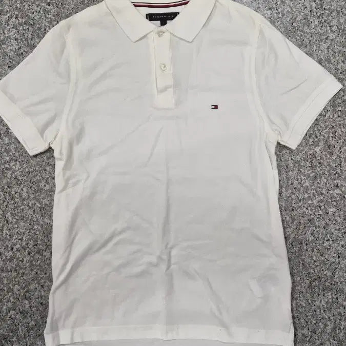 [BUNJANG] Tommy Hilfiger White Short Sleeve Polo T-Shirt / 타미힐피거 화이트 반팔 폴로티