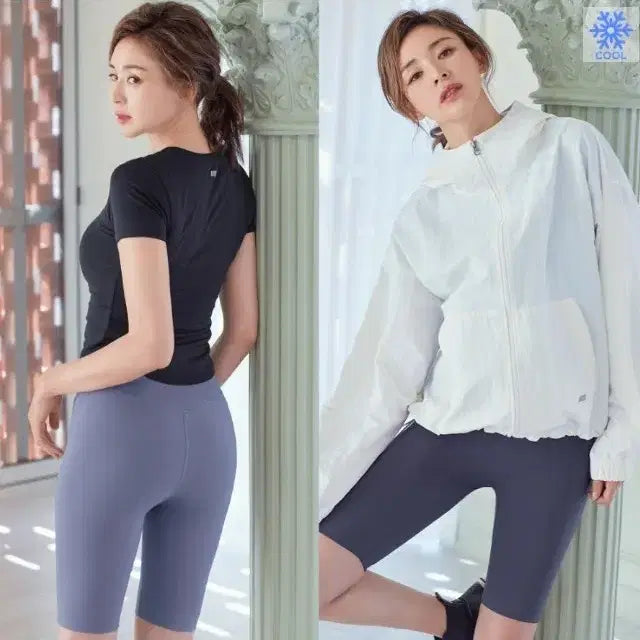 [BUNJANG] STL City Town 4-Part Leggings Bundle Set / STL 레깅스 시티타운 4부_블랙/네이비 2개일괄 (새상품)