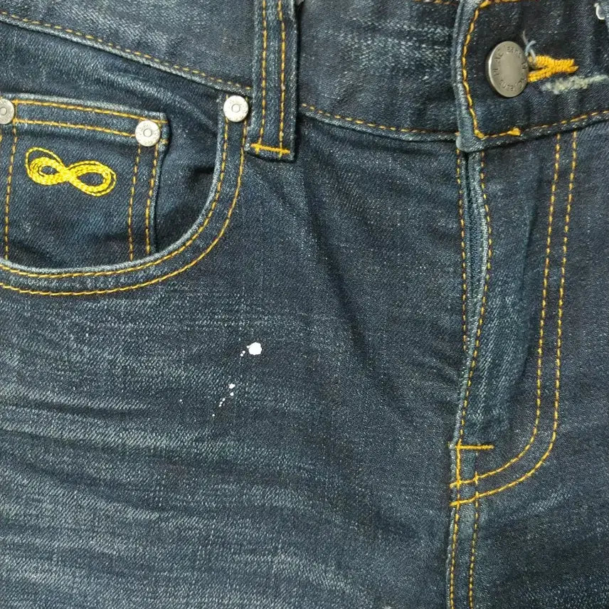[BUNJANG] PLAC Jeans Berlin Slim Straight Denim (Size 29) / [플랙진] 베를린 슬림 스트레이트 데님 (29사이즈) - 페인팅 워싱 포