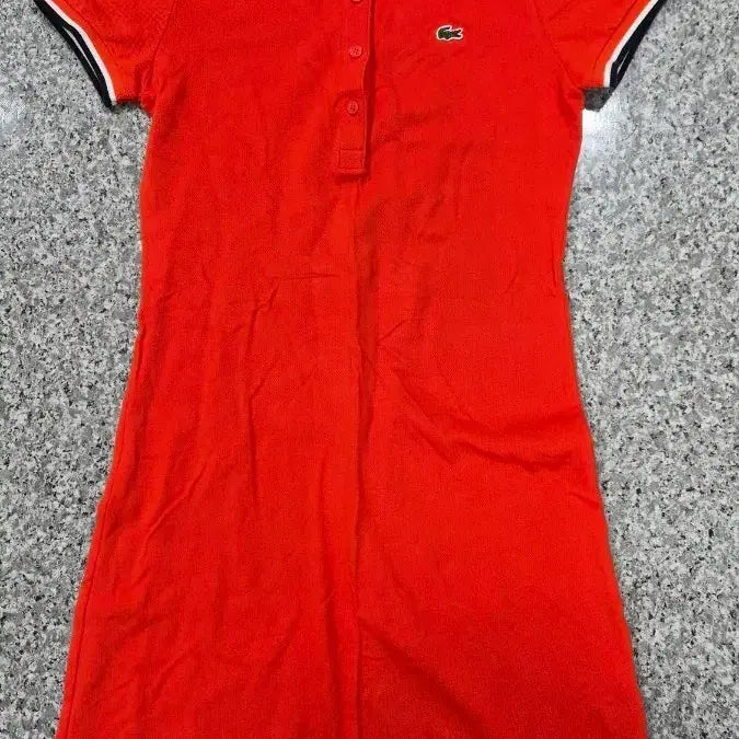 [BUNJANG] Lacoste Red Pique Polo Dress / 라코스테 레드 피케 폴로 원피스
