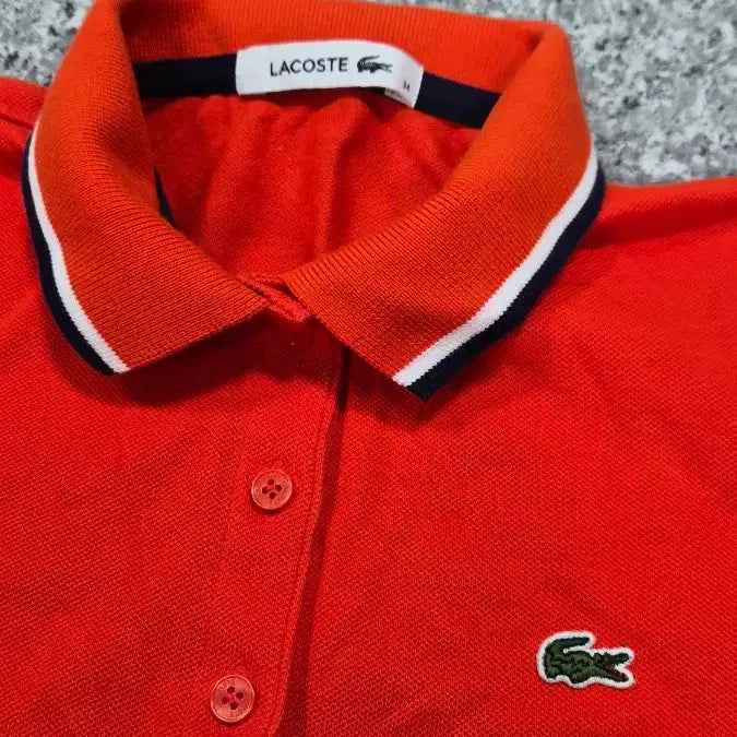 [BUNJANG] Lacoste Red Pique Polo Dress / 라코스테 레드 피케 폴로 원피스