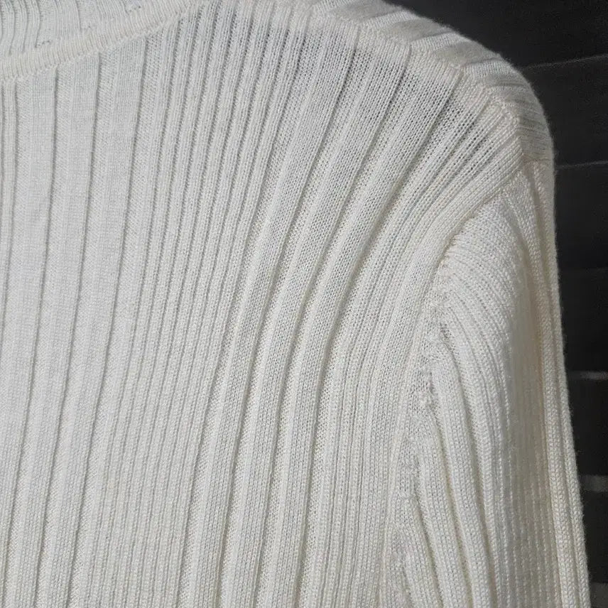 [BUNJANG] Vivienne Westwood Ivory Ribbed Polo Knit Sweater / 비비안웨스트우드 아이보리 골지 폴라 니트