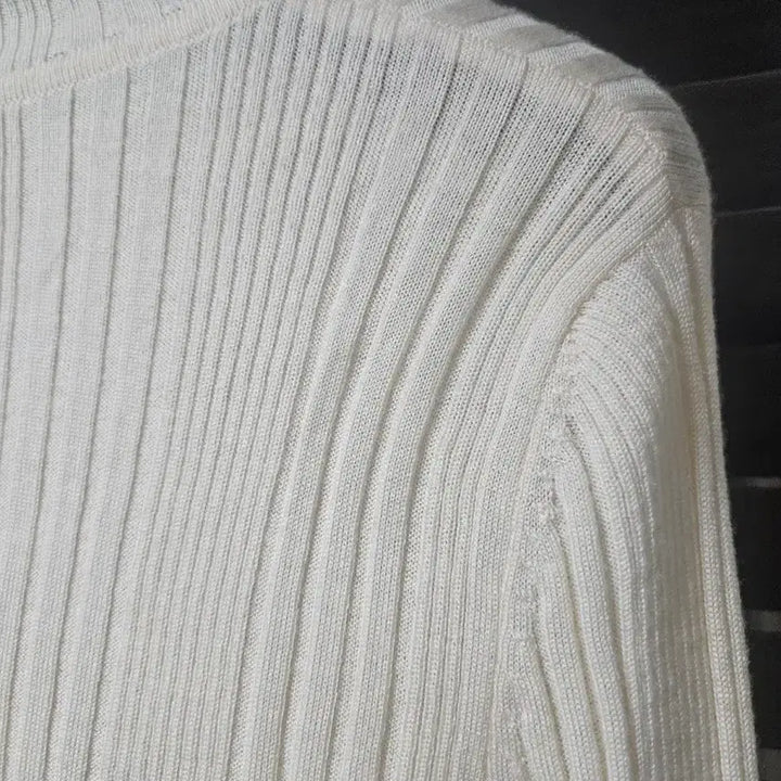 [BUNJANG] Vivienne Westwood Ivory Ribbed Polo Knit Sweater / 비비안웨스트우드 아이보리 골지 폴라 니트
