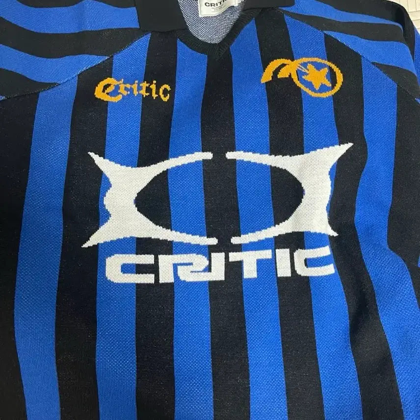 [BUNJANG] Critic Stripe Racing Jersey Knit XL / 크리틱 스트라이프 레이싱 저지 니트 XL 1번입음