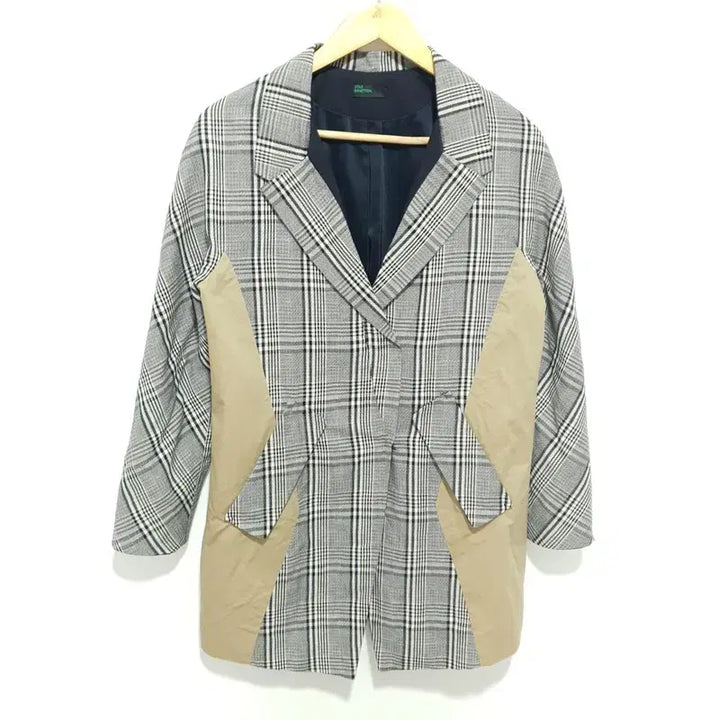 [BUNJANG] Benetton Check Combination Jacket / 베네통 체크 배색 자켓 F_M1824