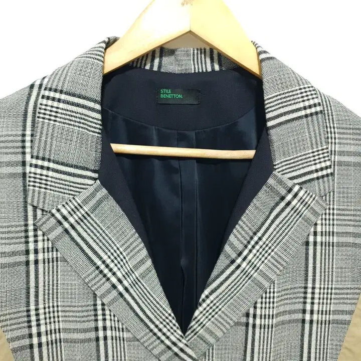 [BUNJANG] Benetton Check Combination Jacket / 베네통 체크 배색 자켓 F_M1824