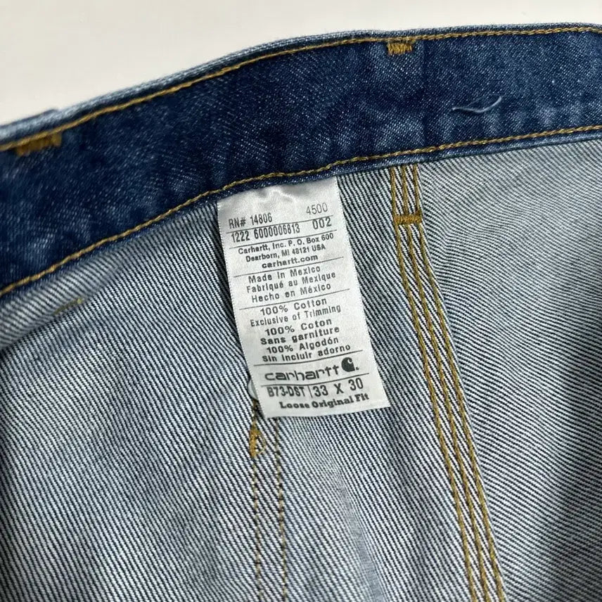 [BUNJANG] Carhartt B73-DST Double Knee Denim Pants / 칼하트 B73-DST 더블니 데님 팬츠 33x30