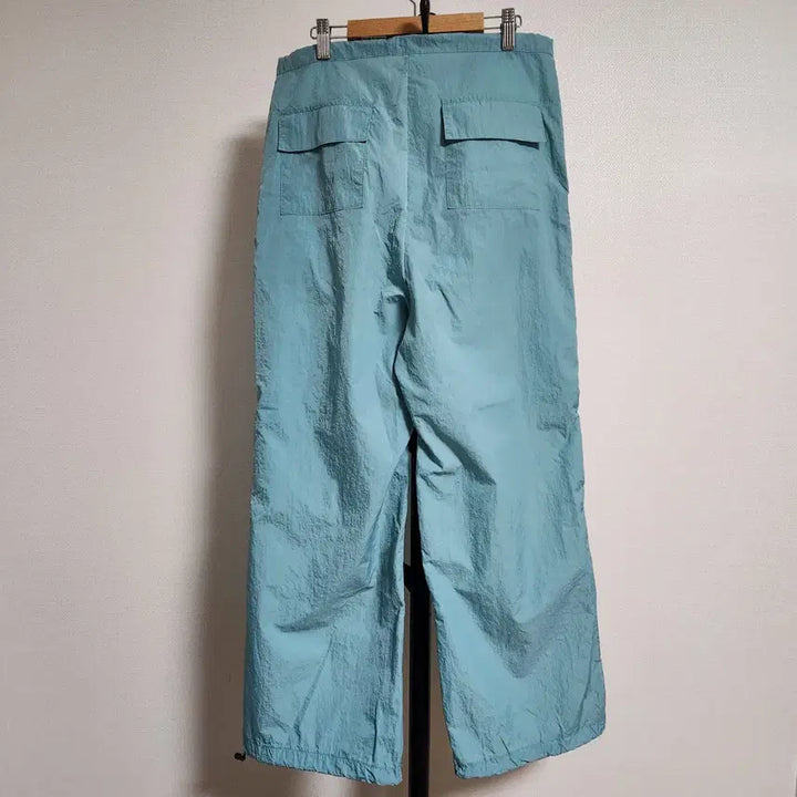 [BUNJANG] Aqua Blue Nylon String Pants / 아쿠아 블루 바스락 스트링 팬츠