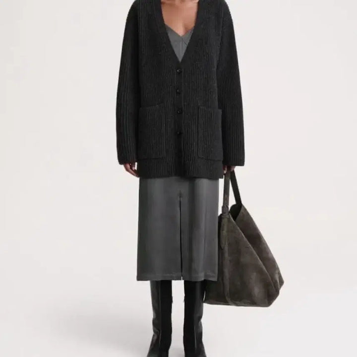 [BUNJANG] Toteme Charcoal Grey Wool Cardigan XXS / Toteme 토템 캬콜 그레이 울 가디건 XXS