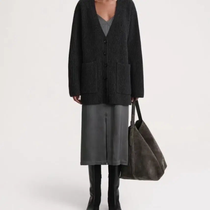 [BUNJANG] Toteme Charcoal Grey Wool Cardigan XXS / Toteme 토템 캬콜 그레이 울 가디건 XXS