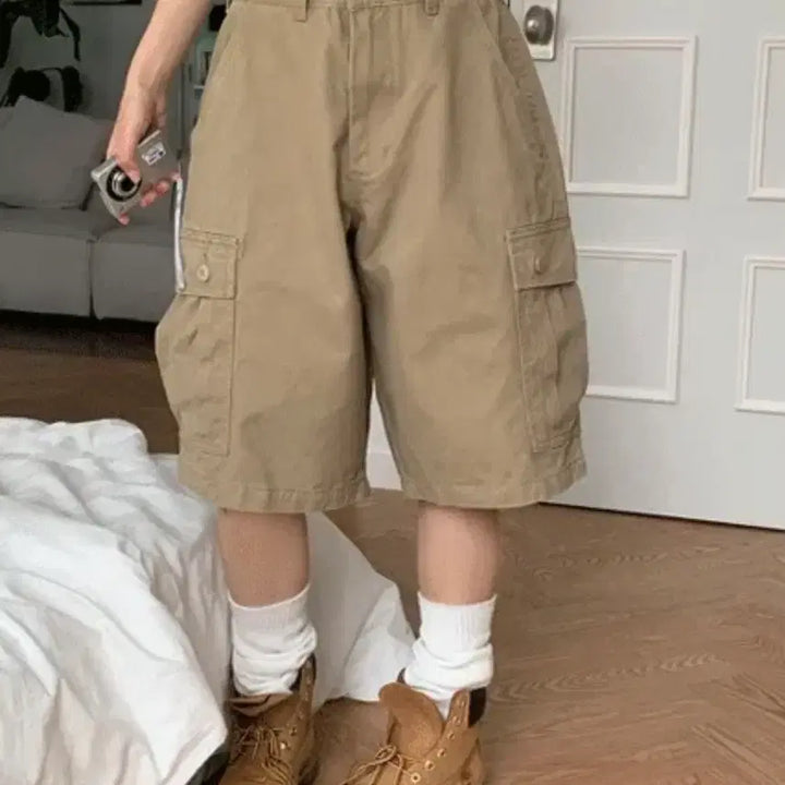 [BUNJANG] Camel Vintage Cargo Bermuda Pants (Beige, S) / 카멜 빈티지 카고 버뮤다 팬츠(베이지,S)