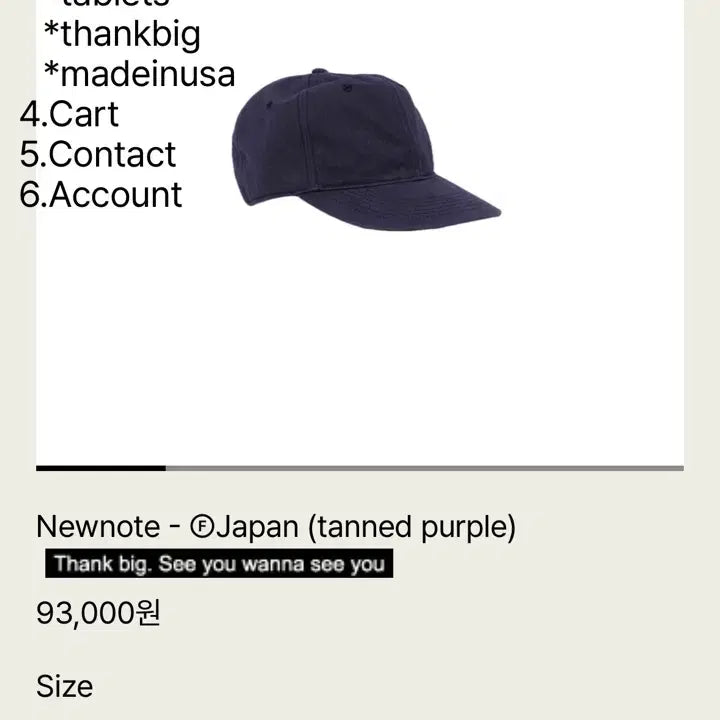 [BUNJANG] tefstores M Size Hat (Unused New) / tefstores 모자 m사이즈(미사용 새상품)