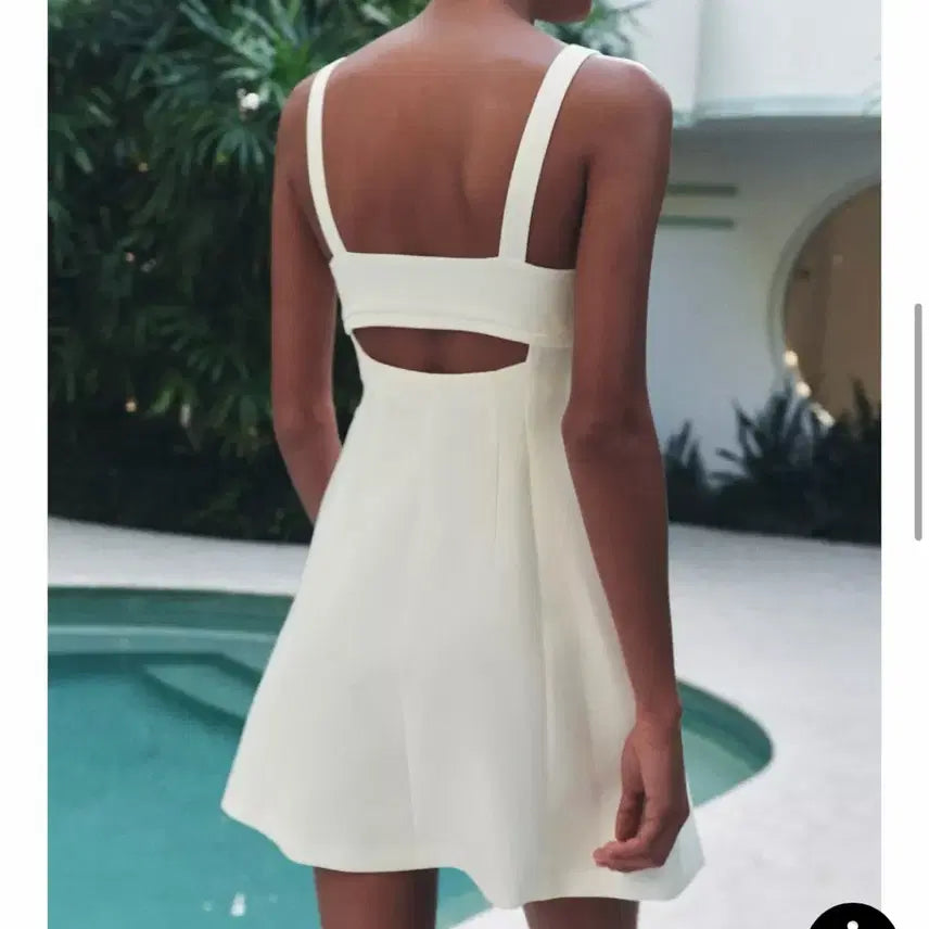 [BUNJANG] ZARA White Mini A-line Dress / 자라 화이트 미니 A라인 원피스