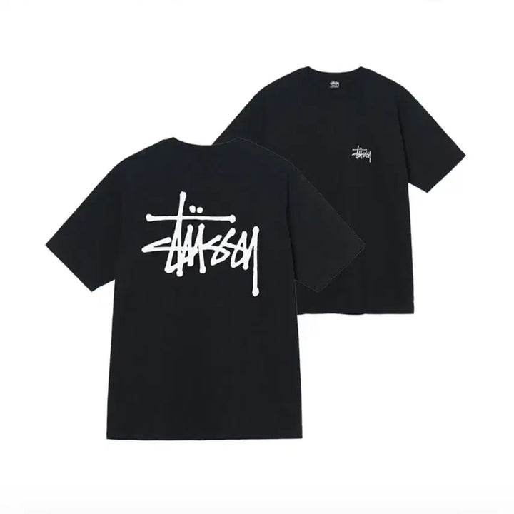 [BUNJANG] Stussy Lettering Logo T-Shirt White/Black / [새상품] 스투시 레터링 로고 티셔츠 화이트/블랙 M, L