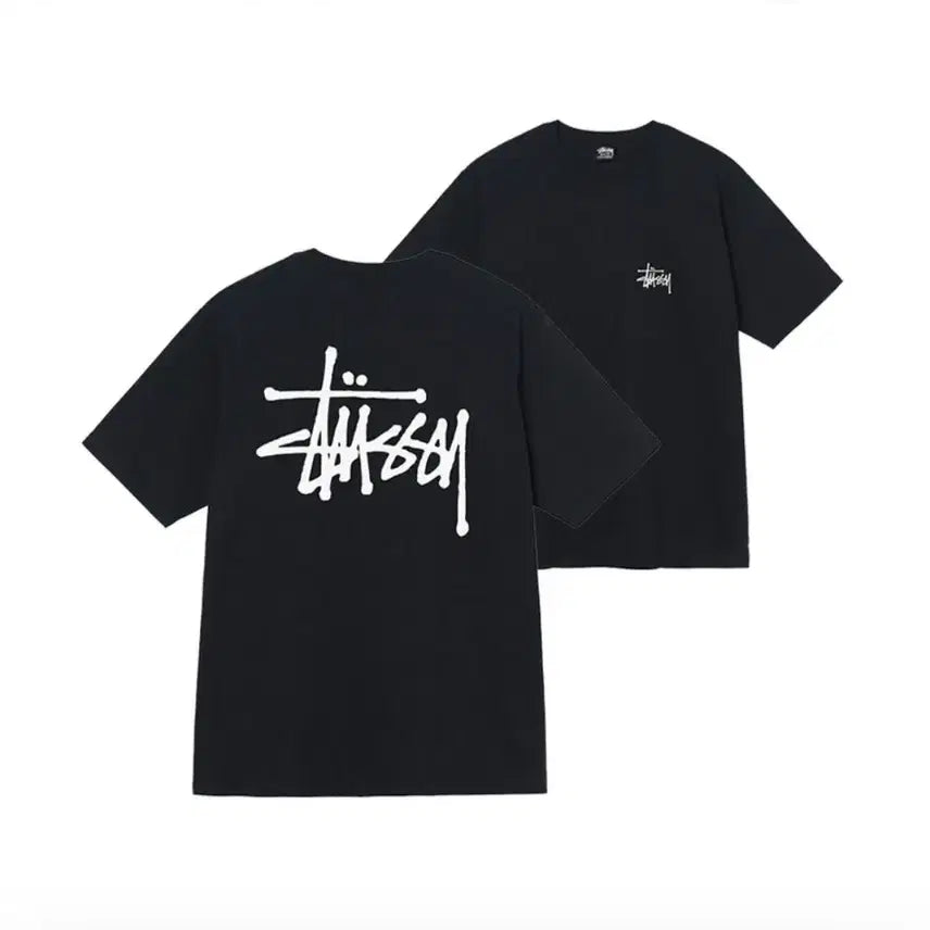 [BUNJANG] Stussy Lettering Logo T-Shirt White/Black / [새상품] 스투시 레터링 로고 티셔츠 화이트/블랙 M, L