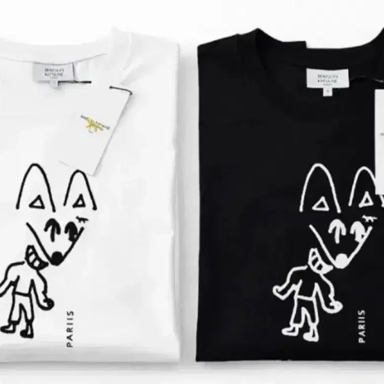 [BUNJANG] Maison Kitsuné Party Fox Cotton Short Sleeve T-Shirt / 메종키츠네    파티폭스 신상 반팔 티셔츠
