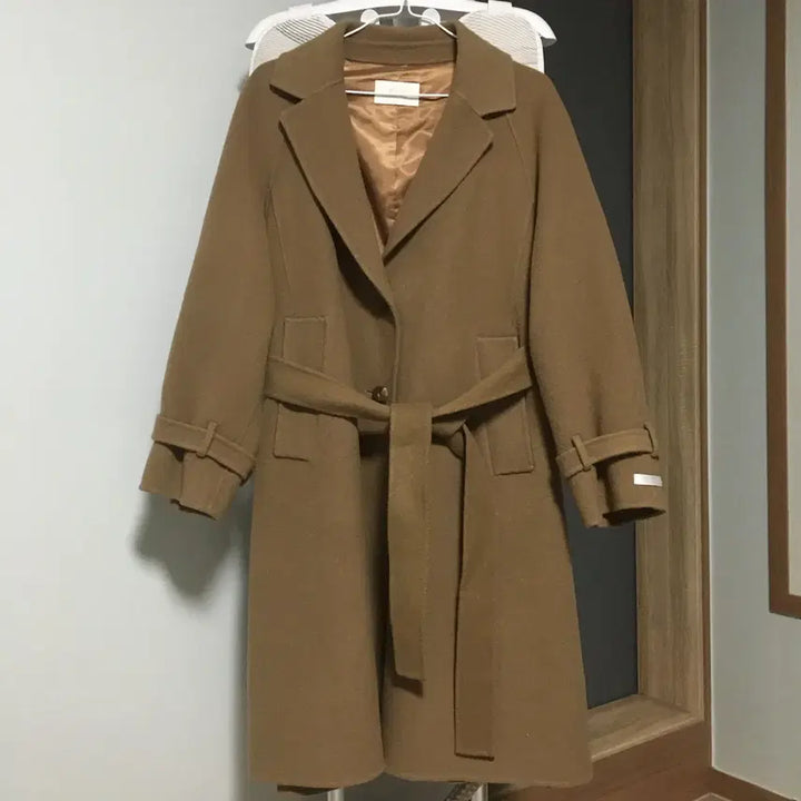 [BUNJANG] SJSJ Belted Handmade Wool Coat (55) / 한섬 SJSJ 에스제이 벨티드 핸드메이드 코트 (55)