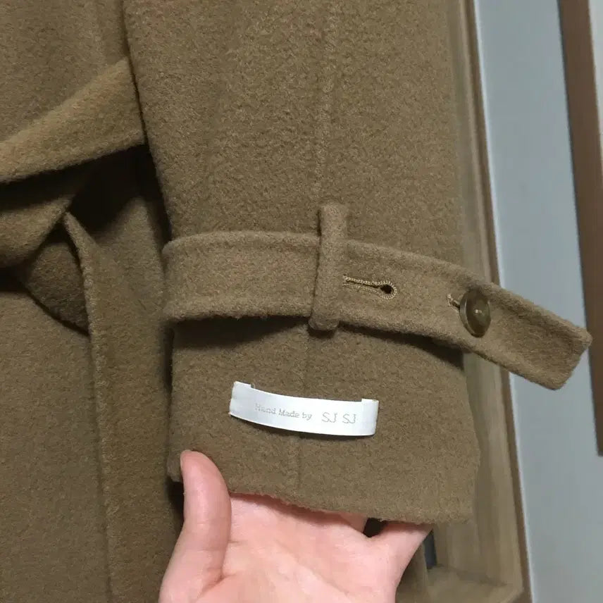 [BUNJANG] SJSJ Belted Handmade Wool Coat (55) / 한섬 SJSJ 에스제이 벨티드 핸드메이드 코트 (55)