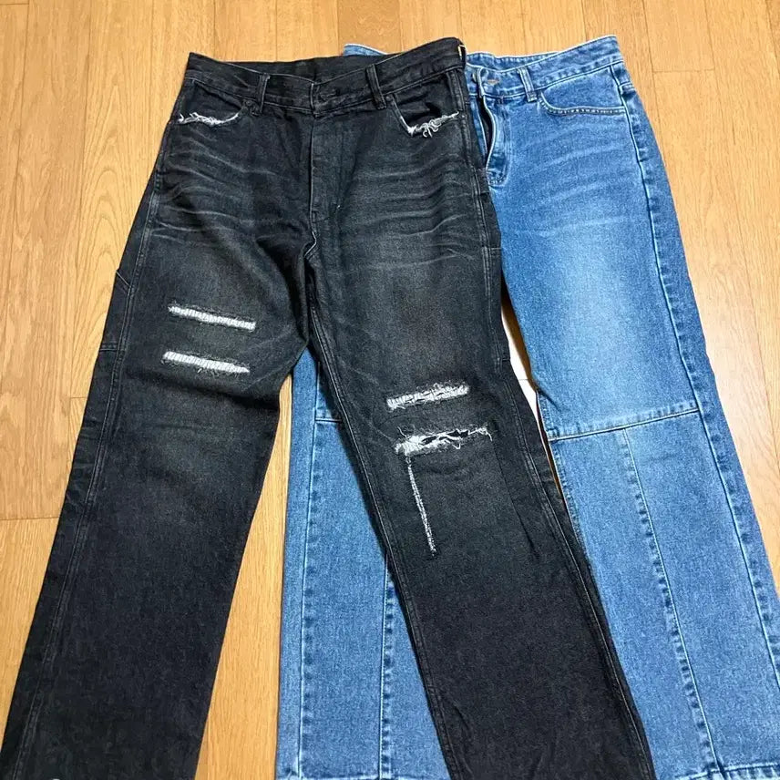 [SOLD OUT] [일괄판매] 블랙아웃 카펜터 데님, 연청 포인트데님