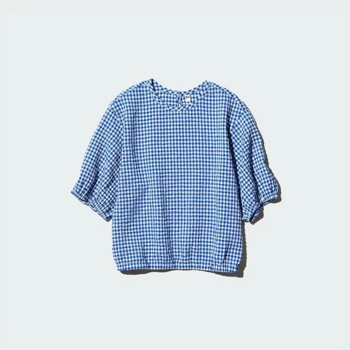 [BUNJANG] Uniqlo Gingham Check Short Sleeve Blouse / 유니클로 깅엄체크 반팔블라우스 새상품