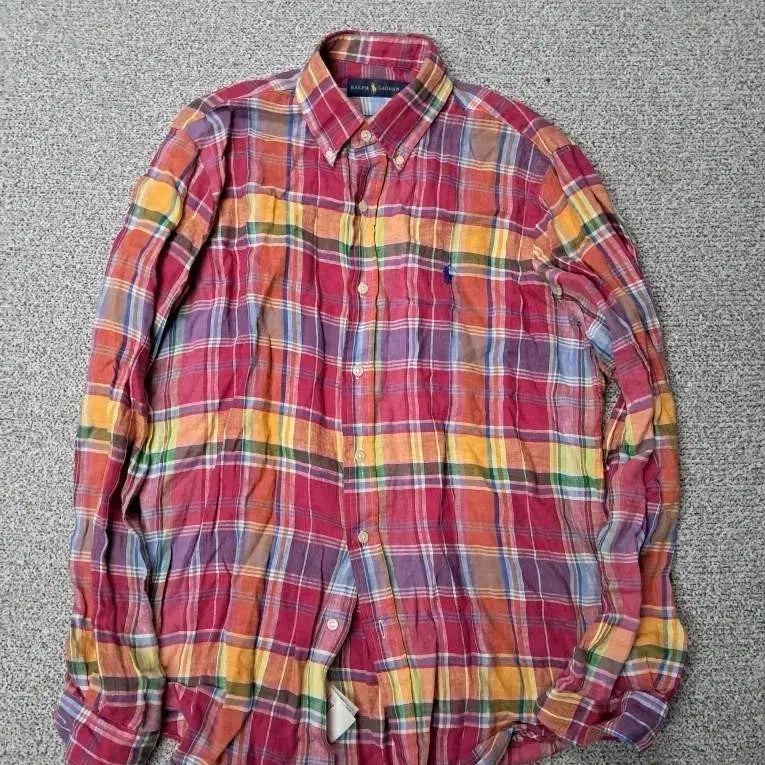 [BUNJANG] Polo Linen Madras Check Shirt / 폴로린넨 마드라스체크