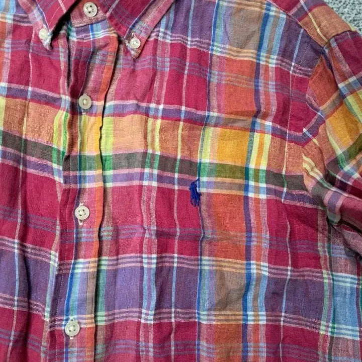 [BUNJANG] Polo Linen Madras Check Shirt / 폴로린넨 마드라스체크