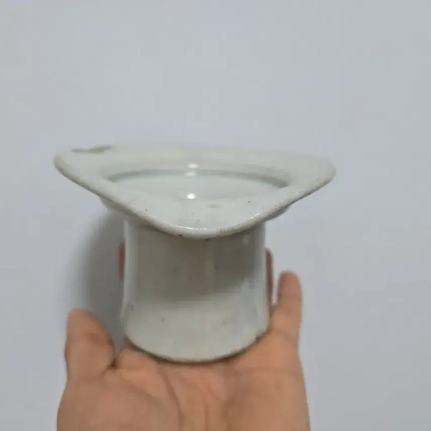 [BUNJANG] Antique Joseon Dynasty White Porcelain Tea Bowl / 골동품 조선후기 찌글이 백자 잔잔대