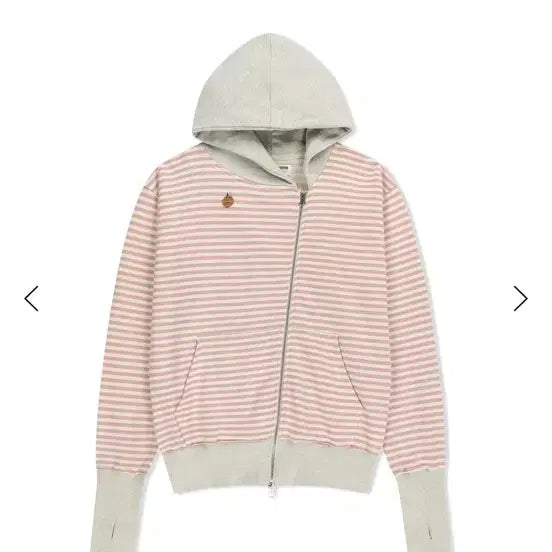 [BUNJANG] The Museum Visitor Stripe Zip-Up Hoodie / 더뮤지엄비지터 스트라이프 집업 후드티