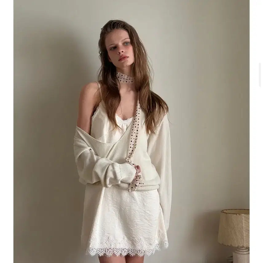 [BUNJANG] 어패럴 아카이브 Aloha lace satin mini dress 원피스 / 어패럴 아카이브 Aloha lace satin mini dress 원피스