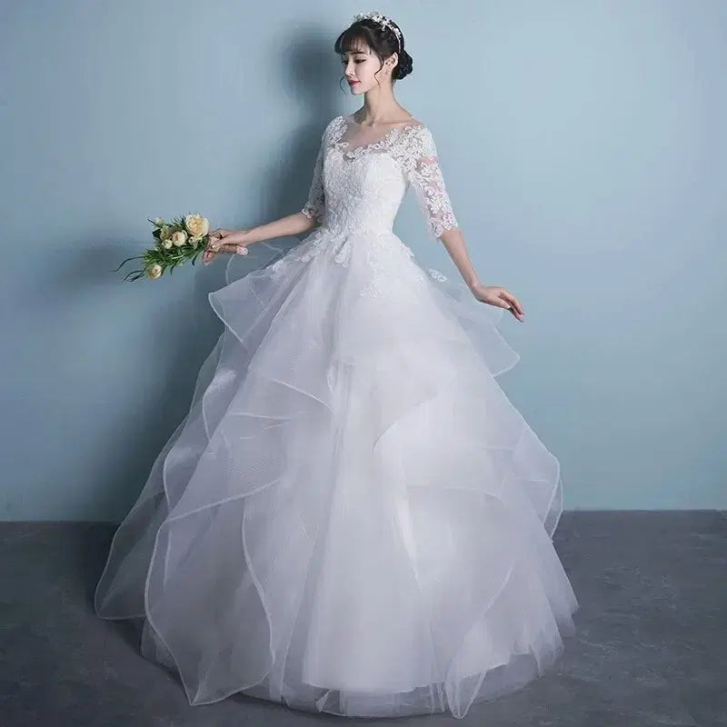 [BUNJANG] Wedding Dress - Lace Detail - Big Size 77-88 / 판매)웨딩드레스 졸업사진드레스  빅사이즈 77-88가능