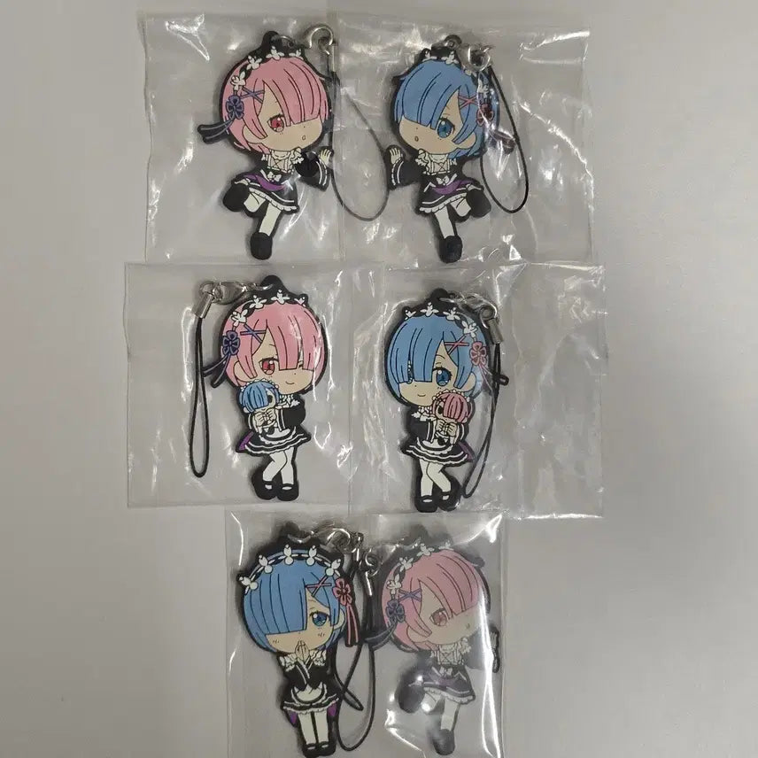 [BUNJANG] Re:ZERO Rem Ram Rubber Strap Bundle Set / 어린이날 세일) 리제로 렘 람 러버스트랩 6개 일괄